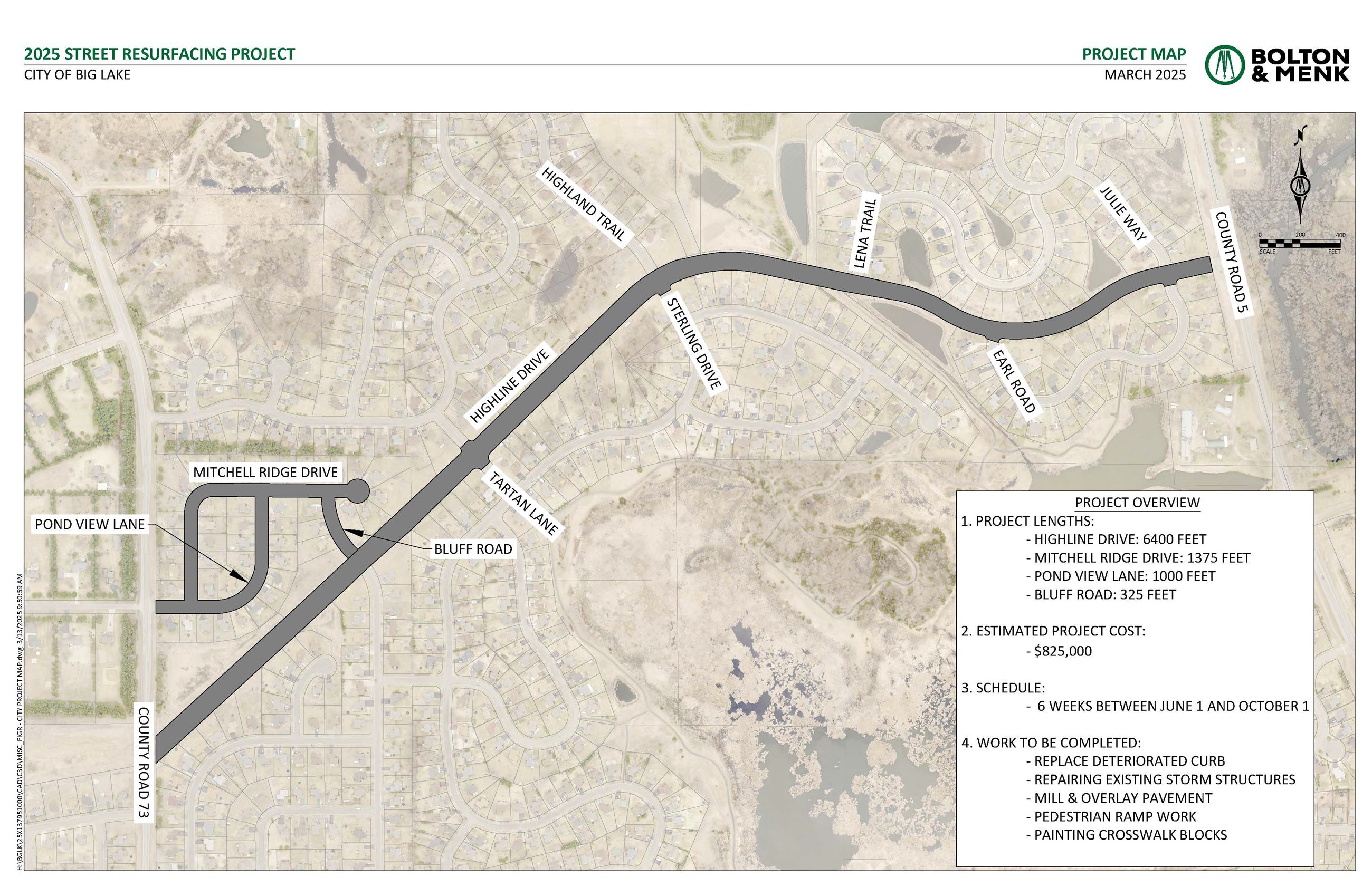 2025 Street Resurfacing Project Map